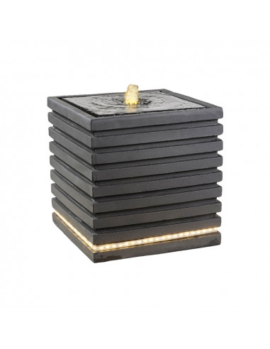 Fontaine carree d'exterieur a led 35x35x35cm 82 leds