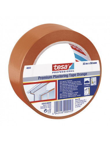 Tesa 4843 ruban d'enduit premium. 33m x 50mm orange