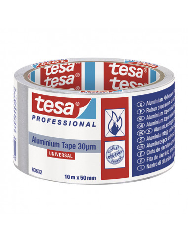 Tesa rubans aluminium universels 30 microns 10m x 50mm avec protecteur