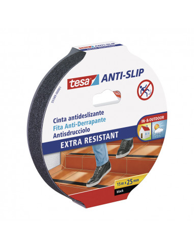 Tesa ruban antidérapant 15m x 25mm noir
