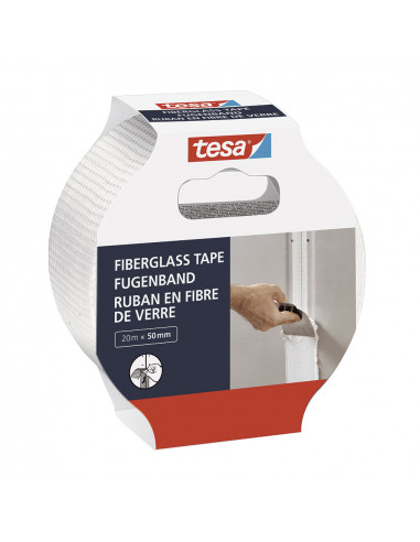 Rubans en fibre de verre tesa. pour la réparation et l'étanchéité des murs endommagés. 20m x 50mm