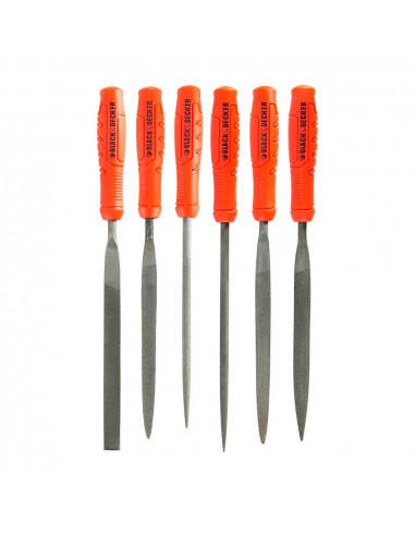 S.o.f. set de 6 mini limes métal et bois bdht0-22270 black+decker.