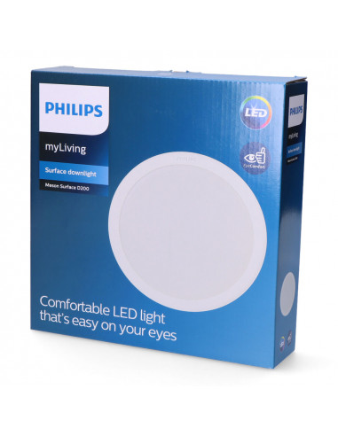 Downlight à led de surface 23,5w 1820lm 4000k lumière du jour mod. meson ø22,17x5cm philips