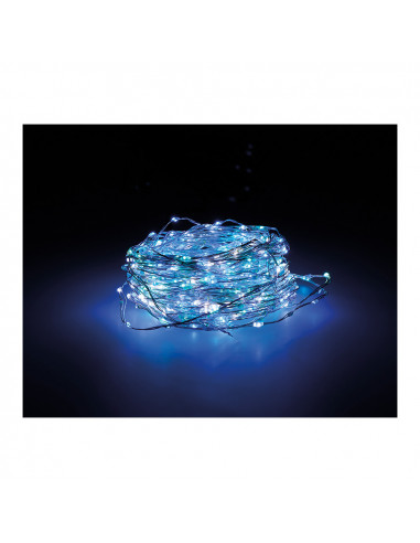 Guirlande micro led extra dense clignotante couleurs pastel 14m 567l cable argent