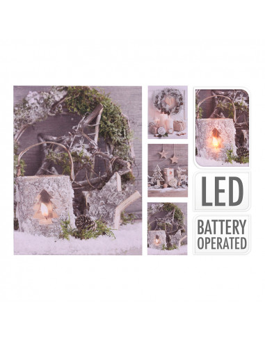 Image de noël led 15x20cm mod. assorti