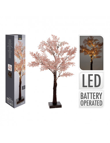 Arbre fleurs rose avec 29 led 60cm