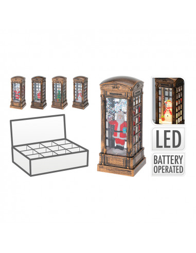 Cabine téléphonique de noël avec led
