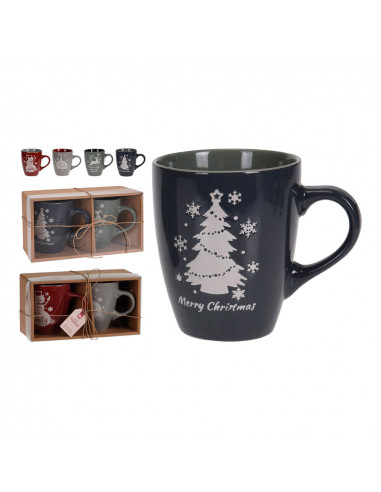 Set 2 tasses de noël 320ml. mod. assorti