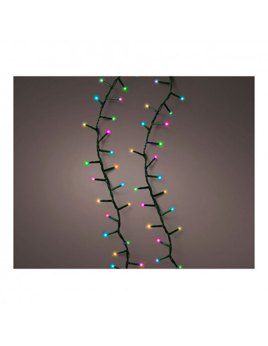 Guirlande led clignotante compacte pastel multicolore 16m 500l cable vert.