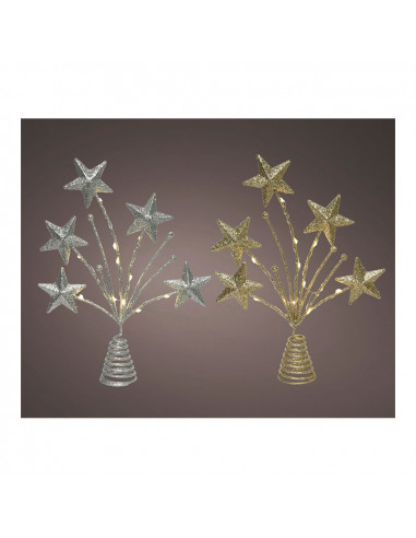 Ornement de tasse de sapin de noël étoile 5x21x31cm 12 leds couleurs assorties