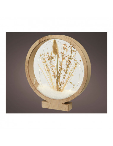 Cercle en bois avec microleds 4.30x25x27.5cm 25 leds.