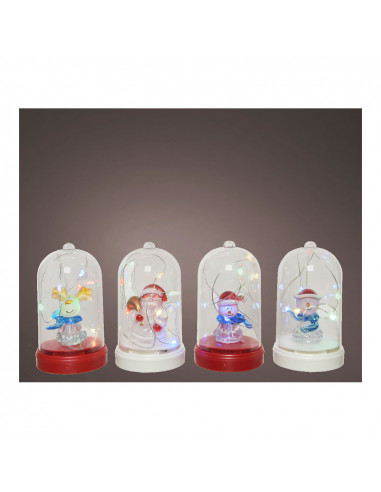 Cloche avec ornement de noël ø6x10,3cm 6 led modèles assortis