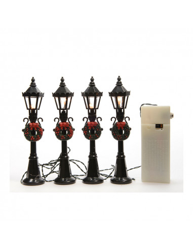 Lampes pour scènes de noël jeu de 4 ø2,5x12cm 4 leds