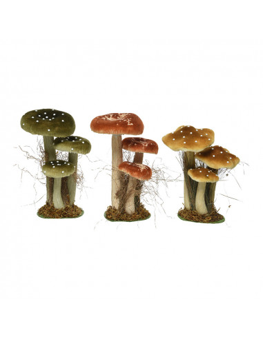 Set de 3 champignons sur mousse 14x18x26cm
