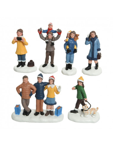 Blister 6 personnages de noël en polyrésine