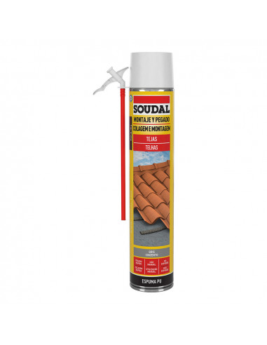 Mousse pu pour tuiles manuel grise 750ml soudal