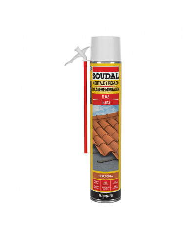 Mousse pu pour tuiles manuel rouge 750ml soudal