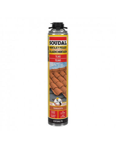 Mousse pu pour tuiles pistolet rouge 750ml soudal