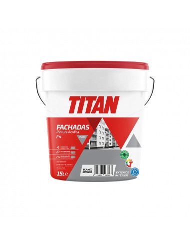 Peinture acrylique façades mat f-4 blanc 15l titan 125670015