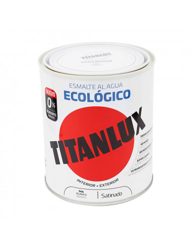 Émail à l'eau écologique satiné blanc 750ml titanlux 01t056634