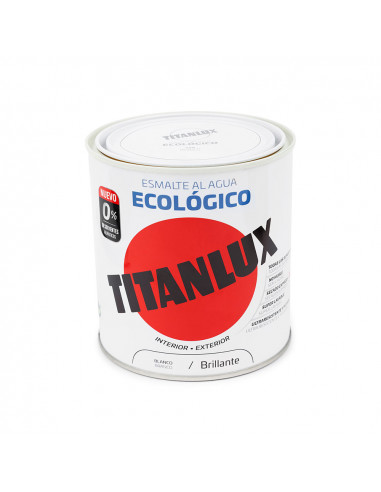 Vernis ecologique a base d'eau blanc brillant 250ml titanlux 00t056614