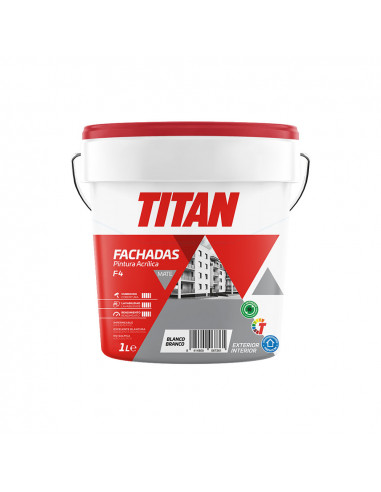 Peinture acrylique façades mat f-4 blanc 1l titan 125670001