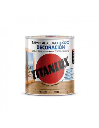 Vernis ecologique a l'eau incolore mat decoration 750ml titanlux m22100034
