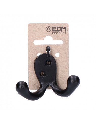 Double cintre forgé noir en carton suspendu edm