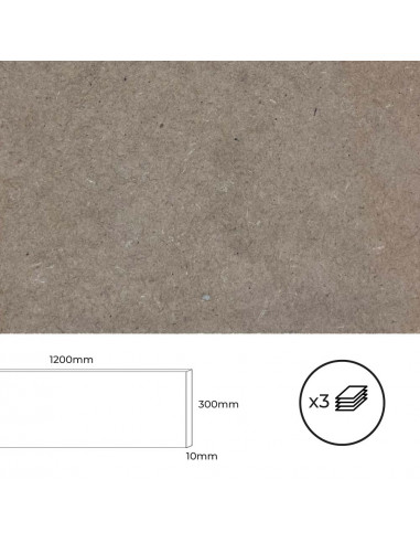 Jeu de 3 planches mdf 1200x300x10mm. bertini