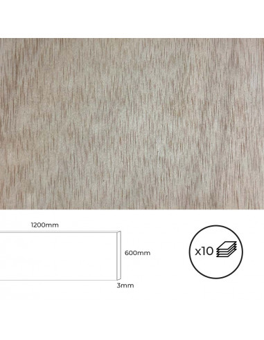 Jeu de 10 planches carrées 1200x600x3mm. bertini