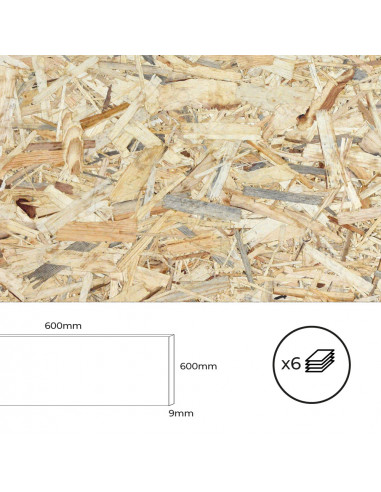 Jeu de 6 planches osb 600x600x9mm. bertini