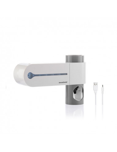Smiluv innovagoods stérilisateur uv smiluv pour dentifrice avec support et distributeur de dentifrice.
