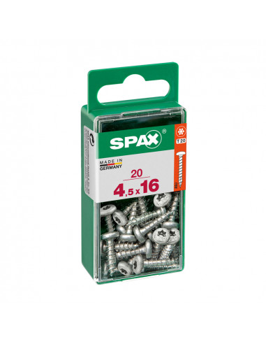 Boîte 20 unités. vis a bois spax cab. ronde wirox 4.5x16mm spax
