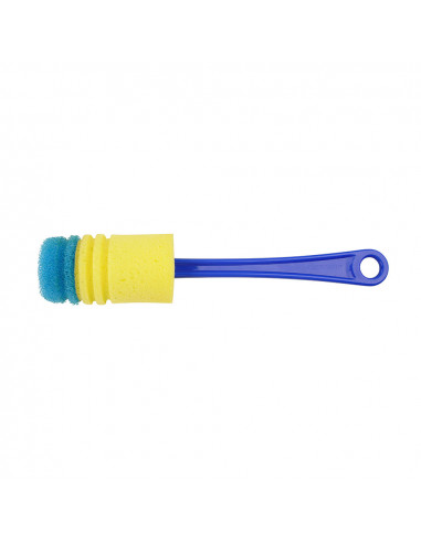 Brosse nettoyage bouteilles 31cm couleur bleu/jaune fackelmann
