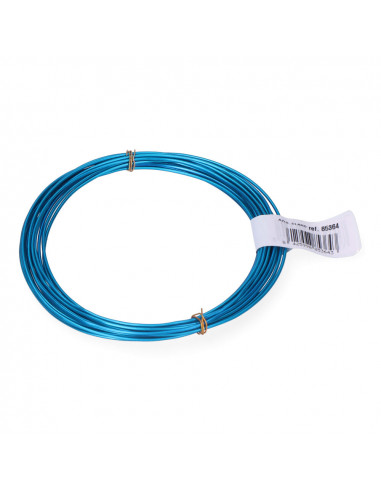 Pack 1 unités rouleau fil aluminium 1.5mm 5m bleu clair