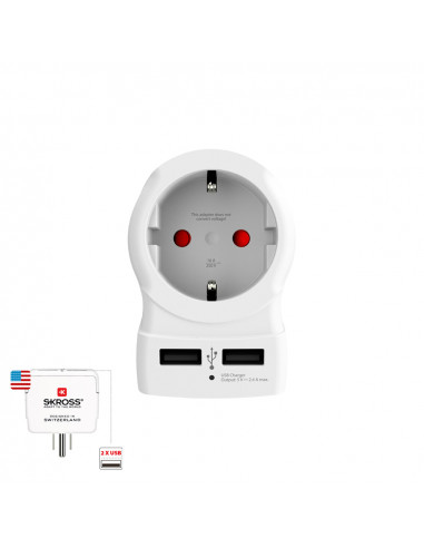 Adaptateur skross usb européen vers états-unis 1500281.