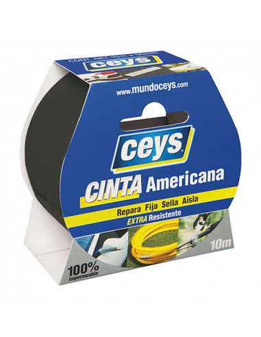 Ceys rouleau de ruban américain noir 10m x 50mm. 507605