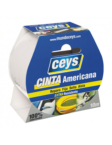 Rouleau ruban américain blanc ceys 10m x 50mm. 507650