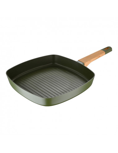 Grill pan 28x8cm aluminium 100% recyclage ind terre verte sg6764 san ignacio