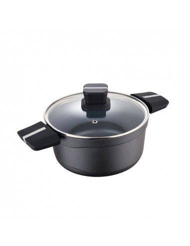 Pan ø24x12cm cast alu ind a/couvercle bistro gris sg6426 san ignacio