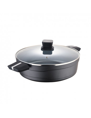 Pot bas ø28x8.0cm cast alu ind avec couvercle bistro gris sg6427 san ignacio