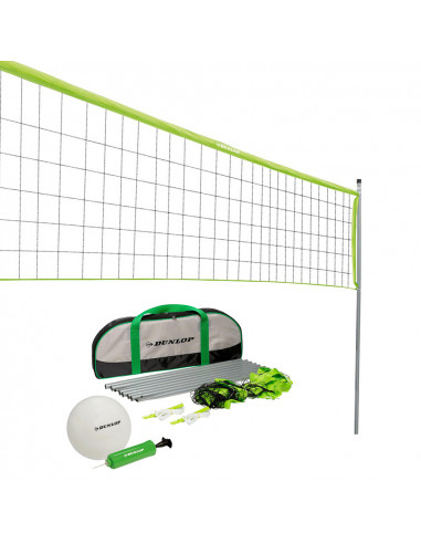 Beach volleyball set avec filet, ballon et gonfleur dunlop