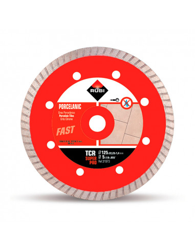 Disque diamant pourgrès porcelaine turbo tcr ø125mm superpro rubi
