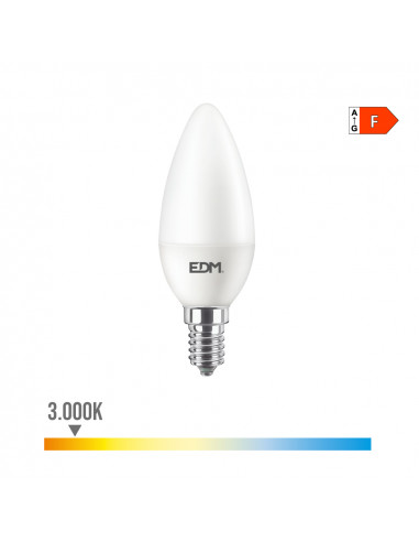 Ampoule bougie led e14 8w 806 lm 3000k lumière chaude ø3,8x11,4cm edm
