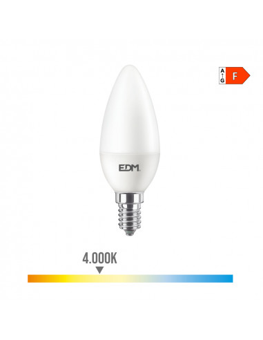 Ampoule bougie led e14 8w 806 lm 4000k lumière du jour ø3.8x11.4cm edm