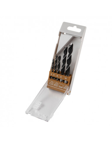 Jeu de 5 forets spirale a bois cv ø4, 10mm 8458000 wolfcraft