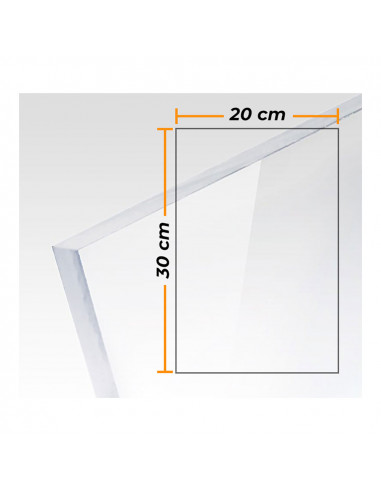 Plaque de méthacrylate transparente 3mm - 20x30cm.