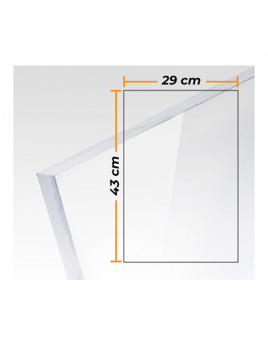 Plaque en méthacrylate transparente 3mm - 29x43cm.