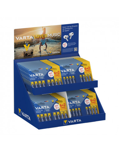 Présentoir 20 blisters 6+2aa 26 blisters 6+2aa longlife varta.