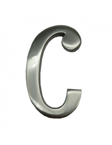Lettre c nickel mat 10 cm fixation invisible edm. inclut fixation.
